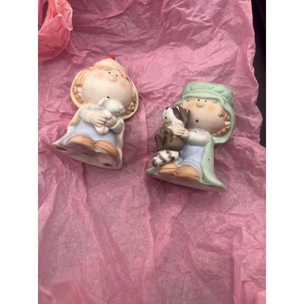 VINTAGE Lots of 2 BUMPKINS CERAMIC/PORCELAIN FIGURINES BY FABRIZIO FOR GEORGE